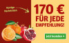 Anzeige für ein Zeitungsabonnement. Text: "170 € für jede Empfehlung!" und Button „Jetzt bestellen“.