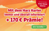 Text: Nur bis 25.8.2026: Erster Monat gratis! Mit dem Harzkurier immer und überall informiert + 170€ Prämie! Jetzt bestellen